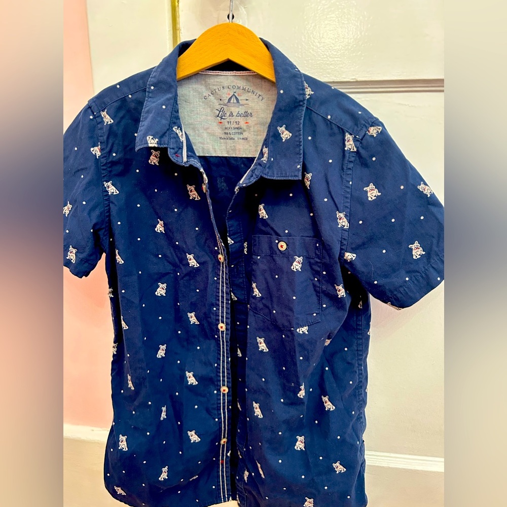 Cactus Community Frenchie Boys 11-12 Button Down